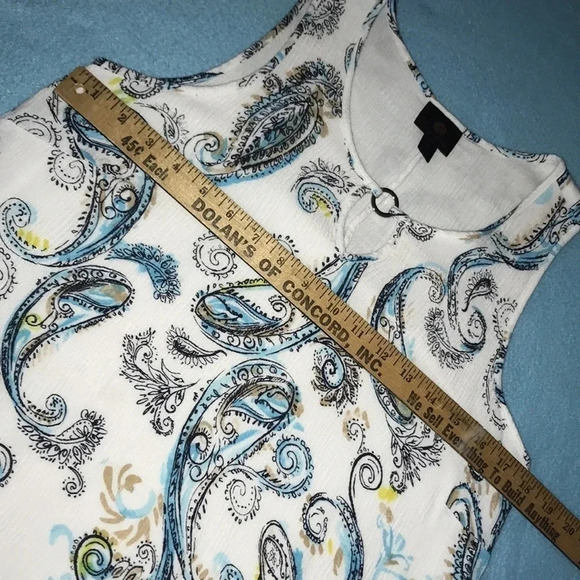 JM COLLECTION paisley print asymmetrical layered tank flowy dress NEW Size M - Picture 8 of 9